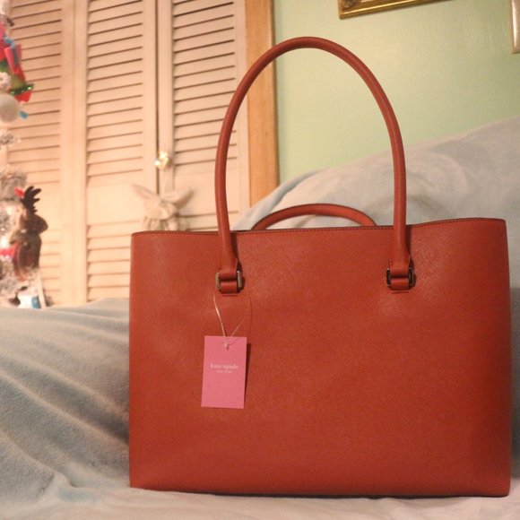 Kate Spade Orange Shopper Tote Bag - Picture 4 of 8